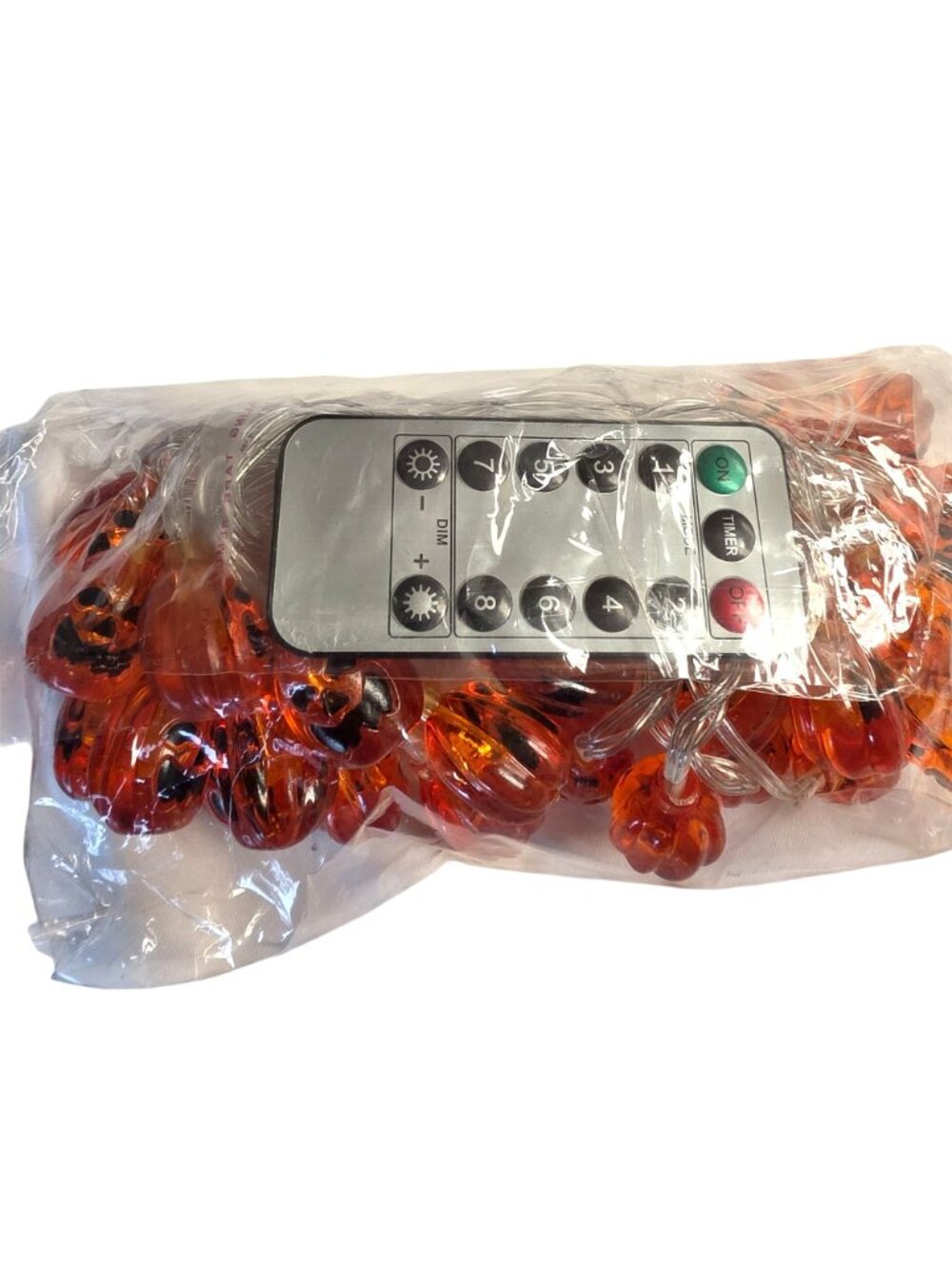 Halloween Pumpkin LED String Lights Orange Jack O Lantern Battery Operated New - Picture 4 of 5